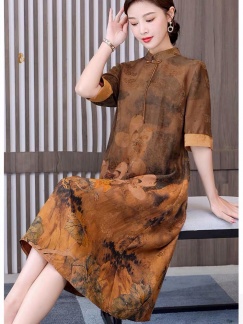 YS香云纱 传统国风现代改良, 桑蚕丝女装品牌折扣,直播女装拿货