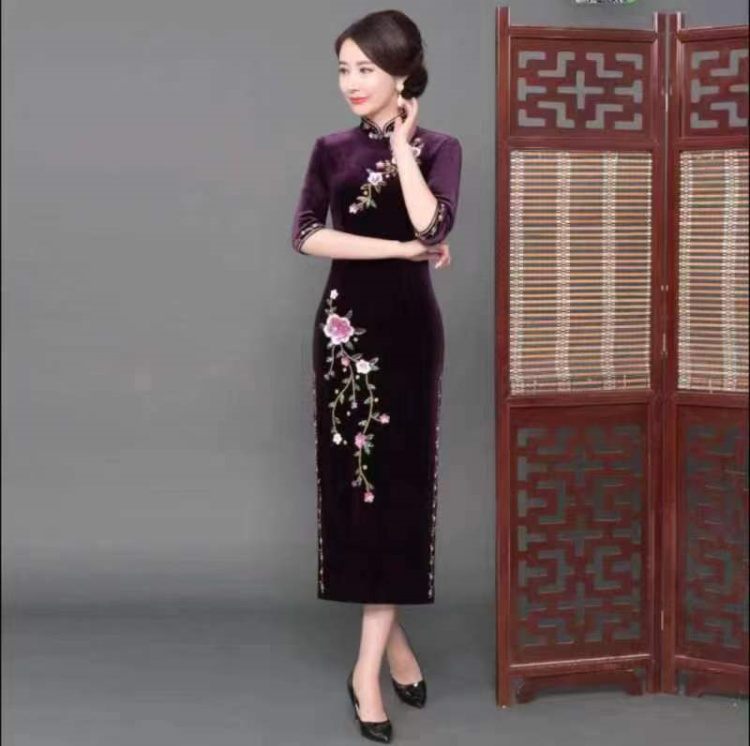 古蕴重工刺绣旗袍  (67)